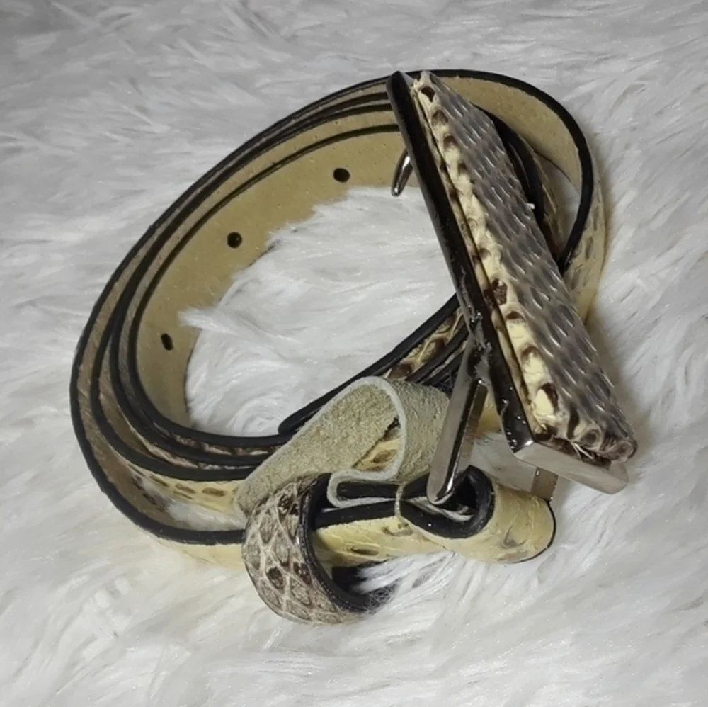 Calvin Klein Scales Leather Rectangular Belt